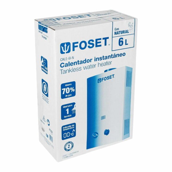 Calentador de paso instantáneo, 6L, gas Natural, 1 servicio 2