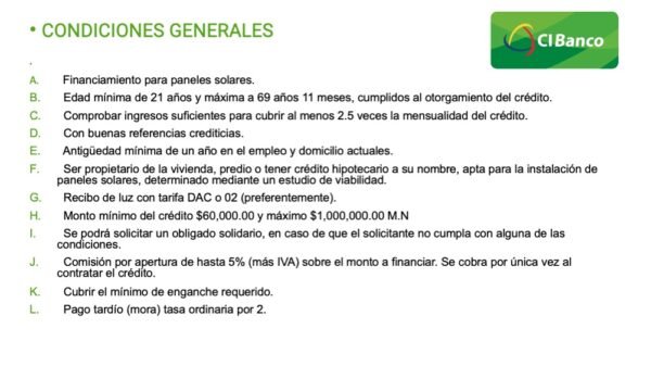 FINANCIAMIENTO CI BANCO PARA PANELES SOLARES - Image 3